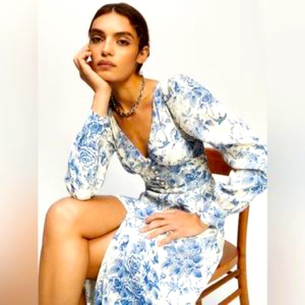 Reformation Everett Dress in Pompadour | size 6